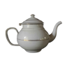 White enamelled sheet metal teapot
