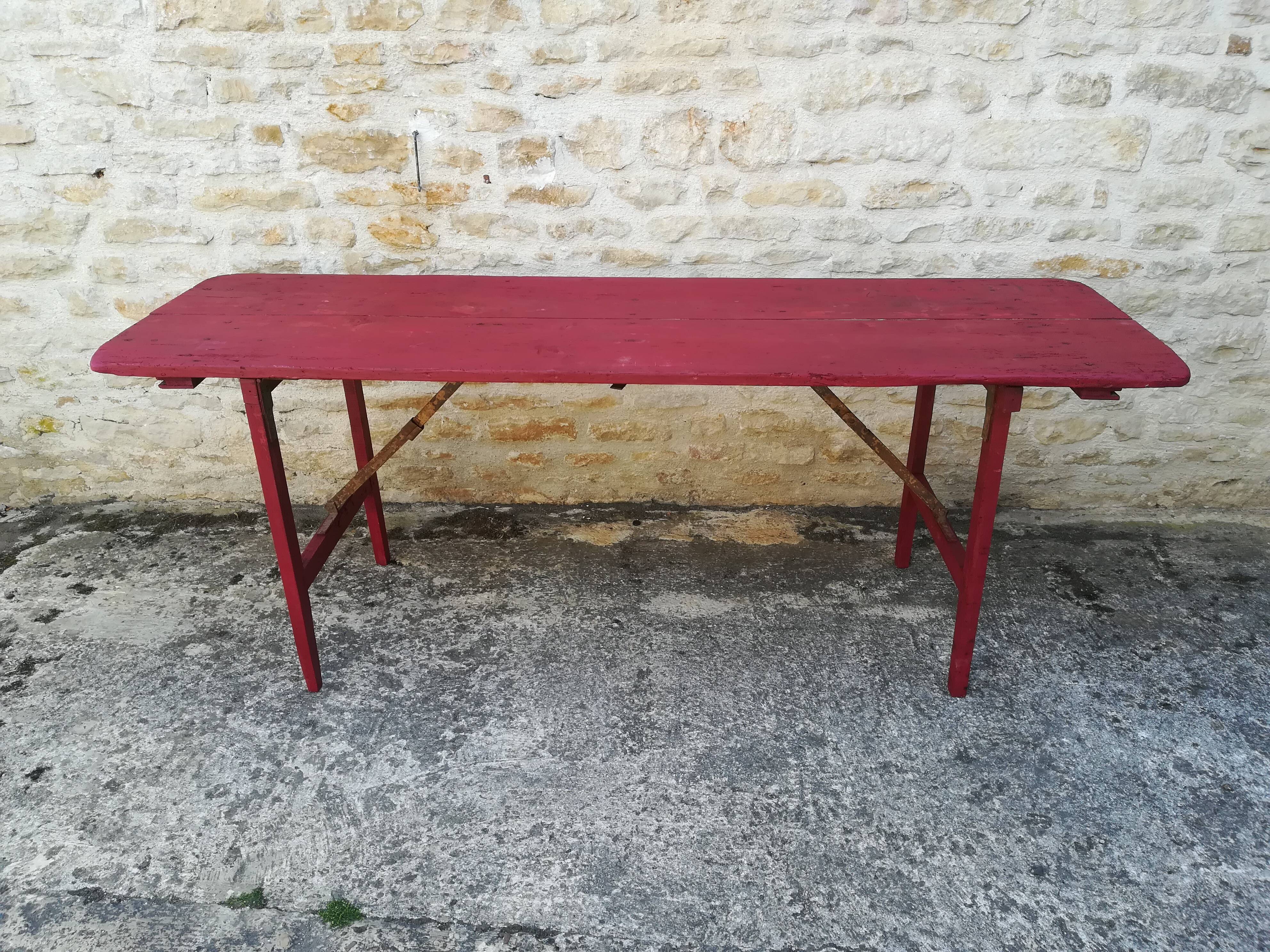 Folding brewery table