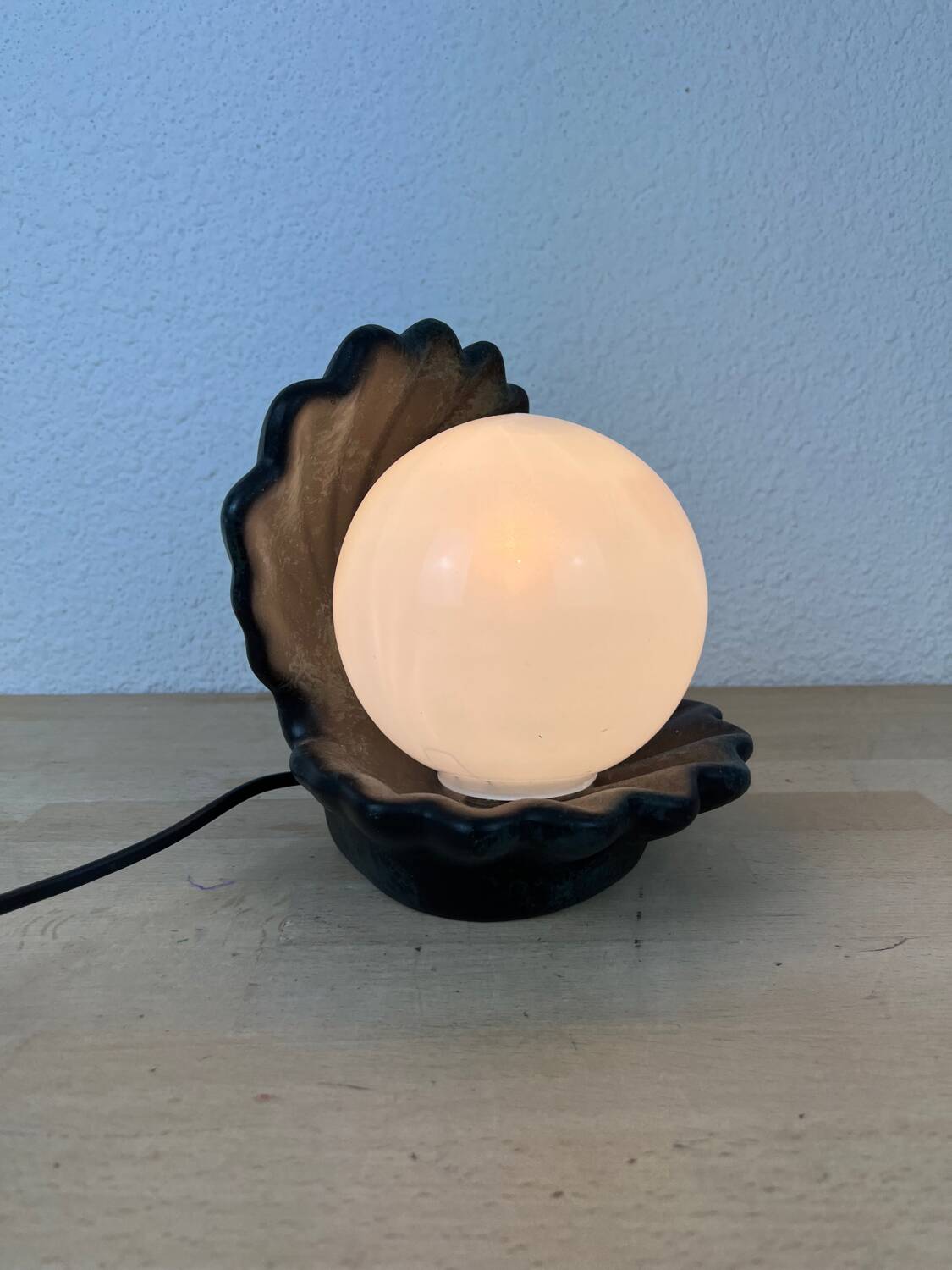 Lampe coquillage céramique vintage