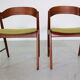 Mid- Century Set Of Two Organic Shape Teak Dinning Room Chairs, 1960 Denmark