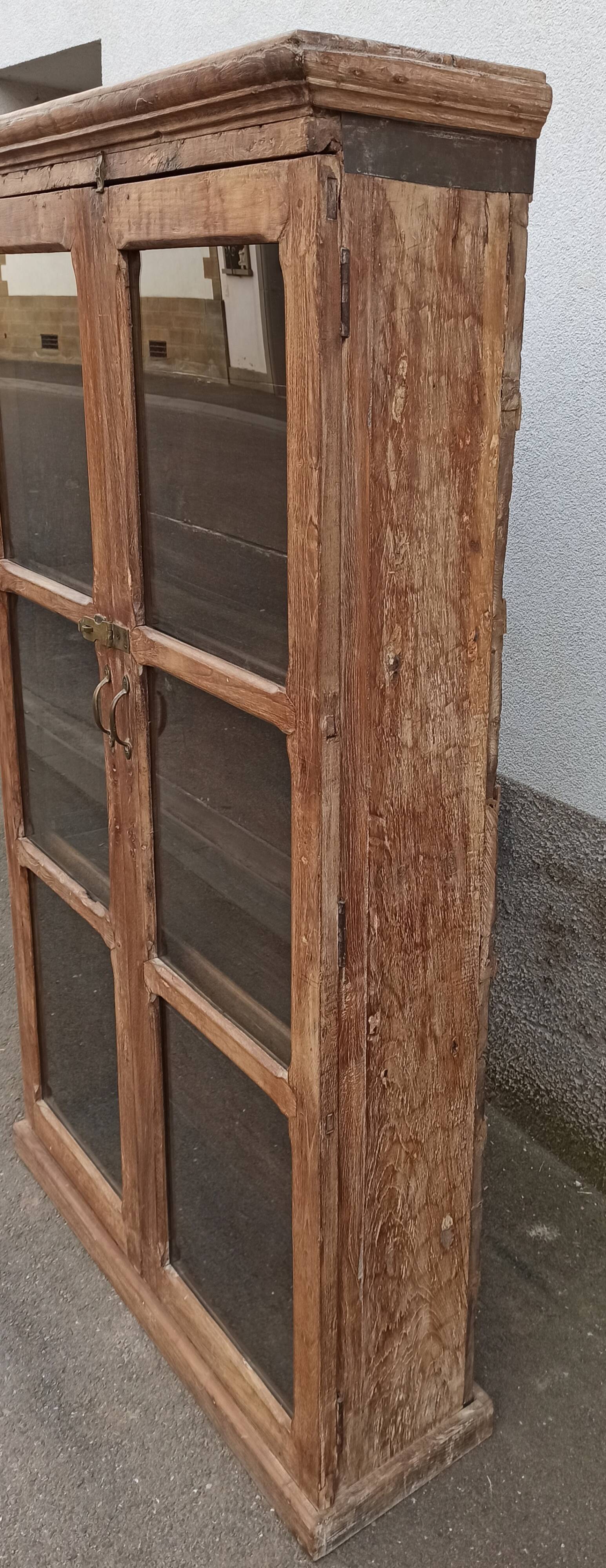 Antique wooden glass cabinet