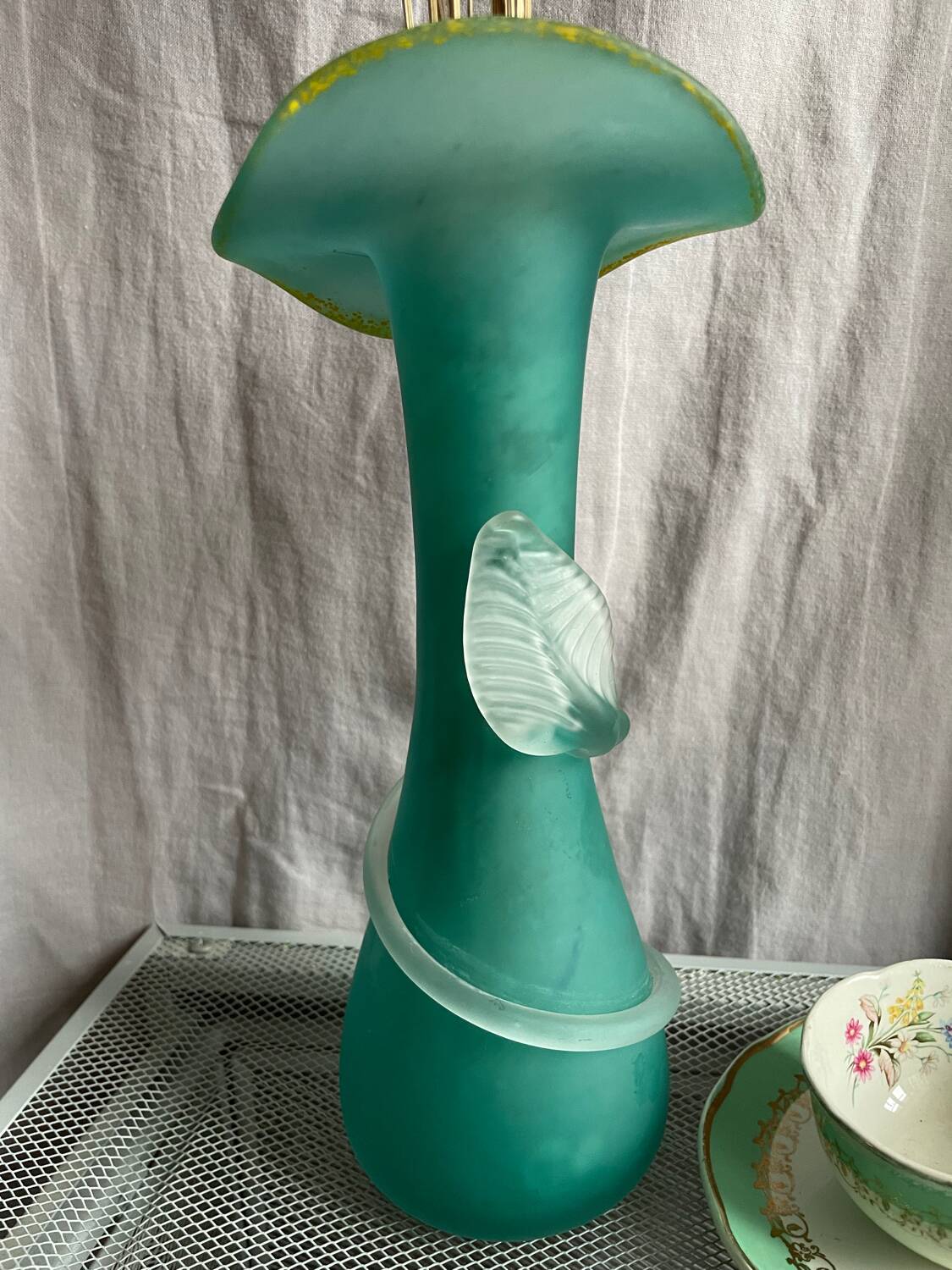 Glass paste vase, art glassworks from Toul, France