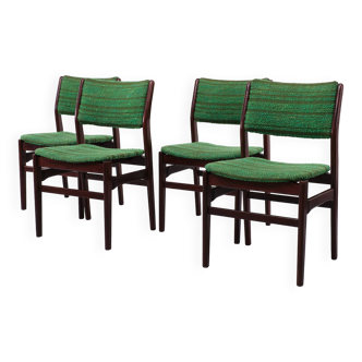 Chaises de salle à manger en tissu vert années 1960 Hollande