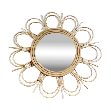 Miroir en rotin vintage