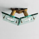 Applique italienne en laiton et verre taillé par Arredoluce