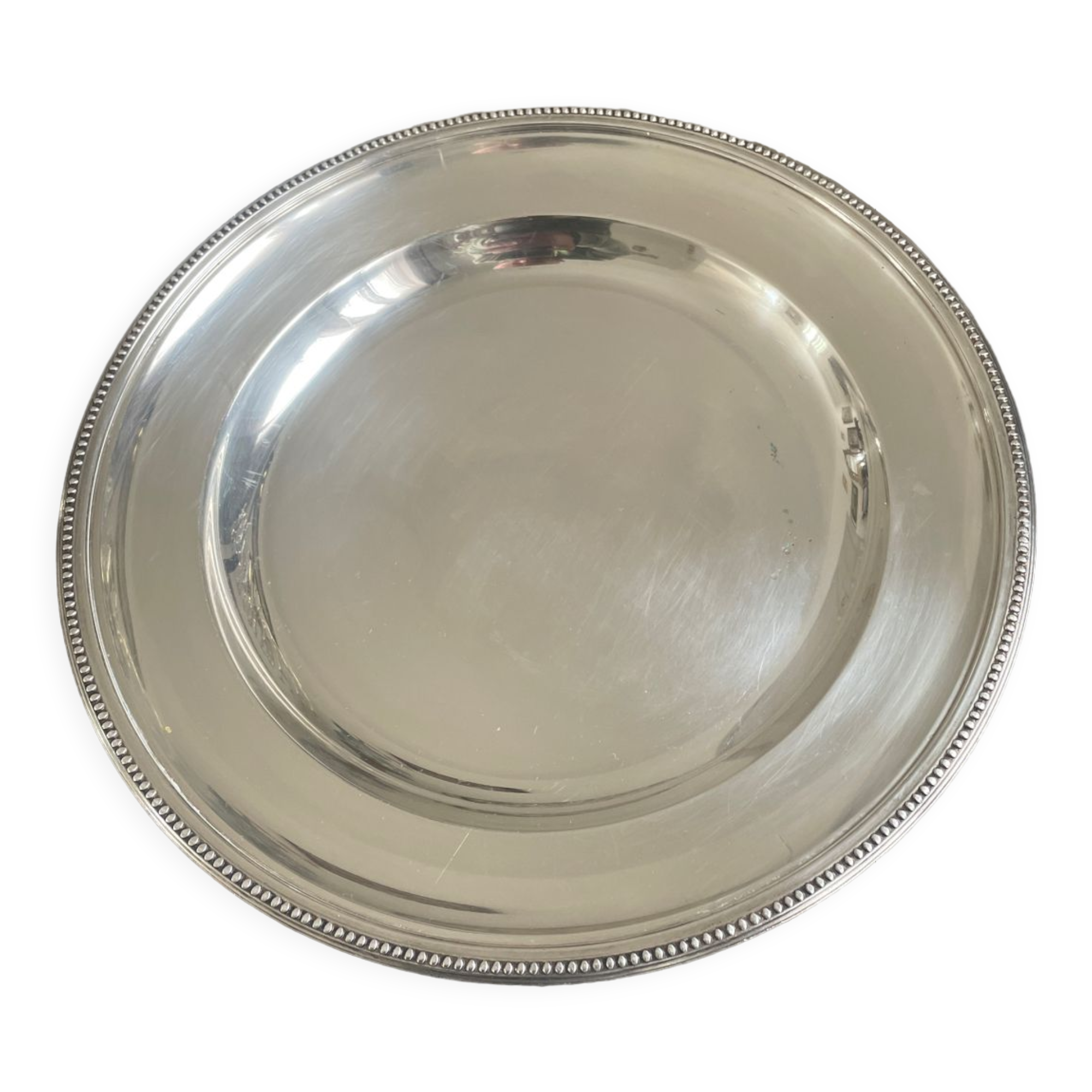 Flat Christofle round silver metal