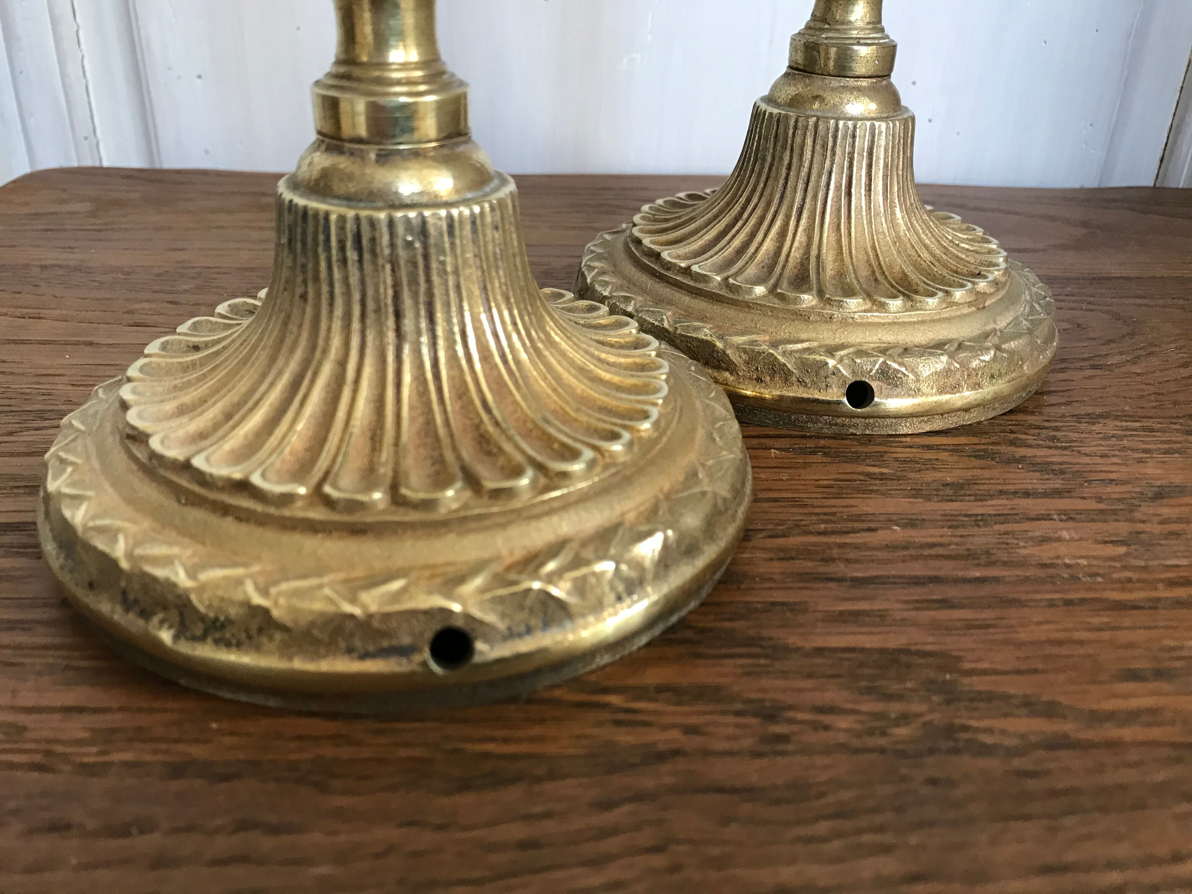 Pair of gilded bronze candlesticks