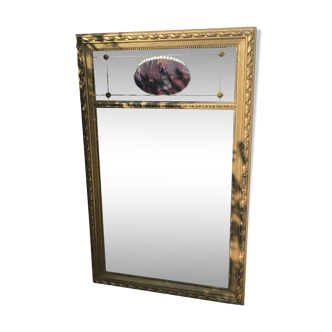 Trumeau with ice medallion framed wood golden patina 69x113cm