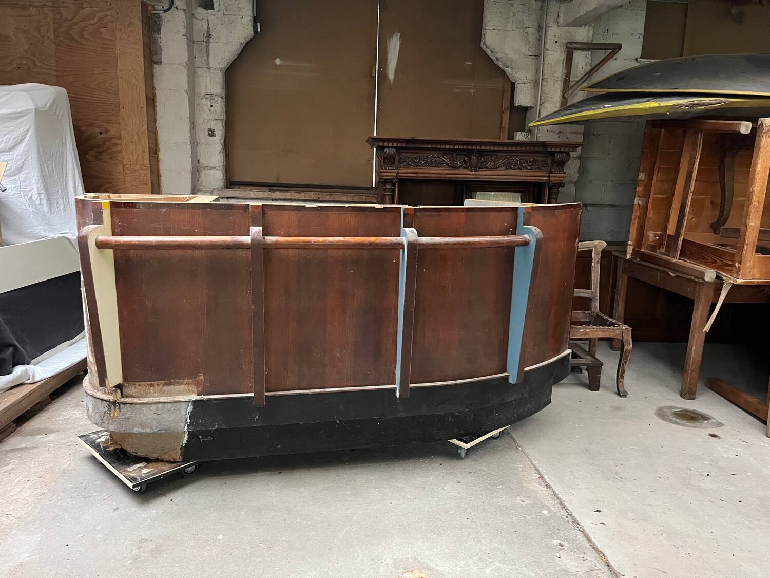 1950s oak and Formica bar