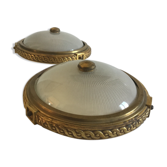 Pair of art deco ceiling lamps