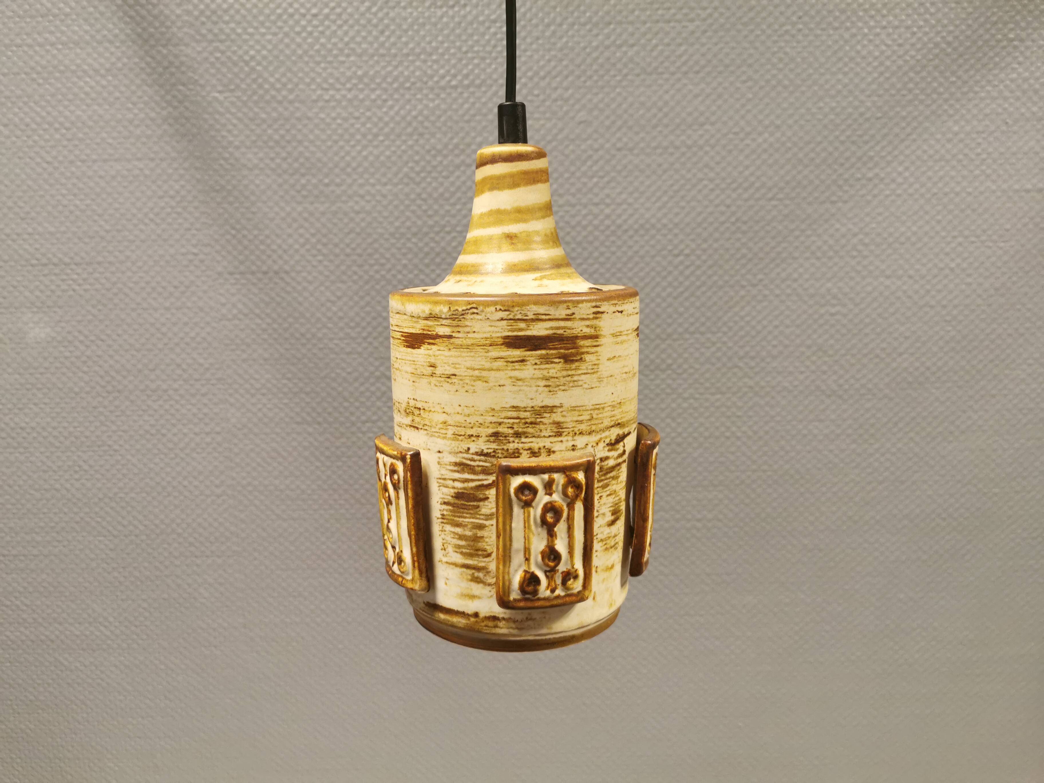 Ceramic hanging lamp by Danish Søholm, estimated 1960s.