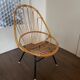 Mid-Century Rattan and Steel Easy Chair by Rohé Noordwolde, 1950s