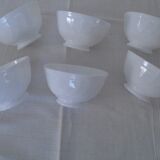 6 white bowls with arcopal twists france