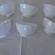 6 white bowls with arcopal twists france