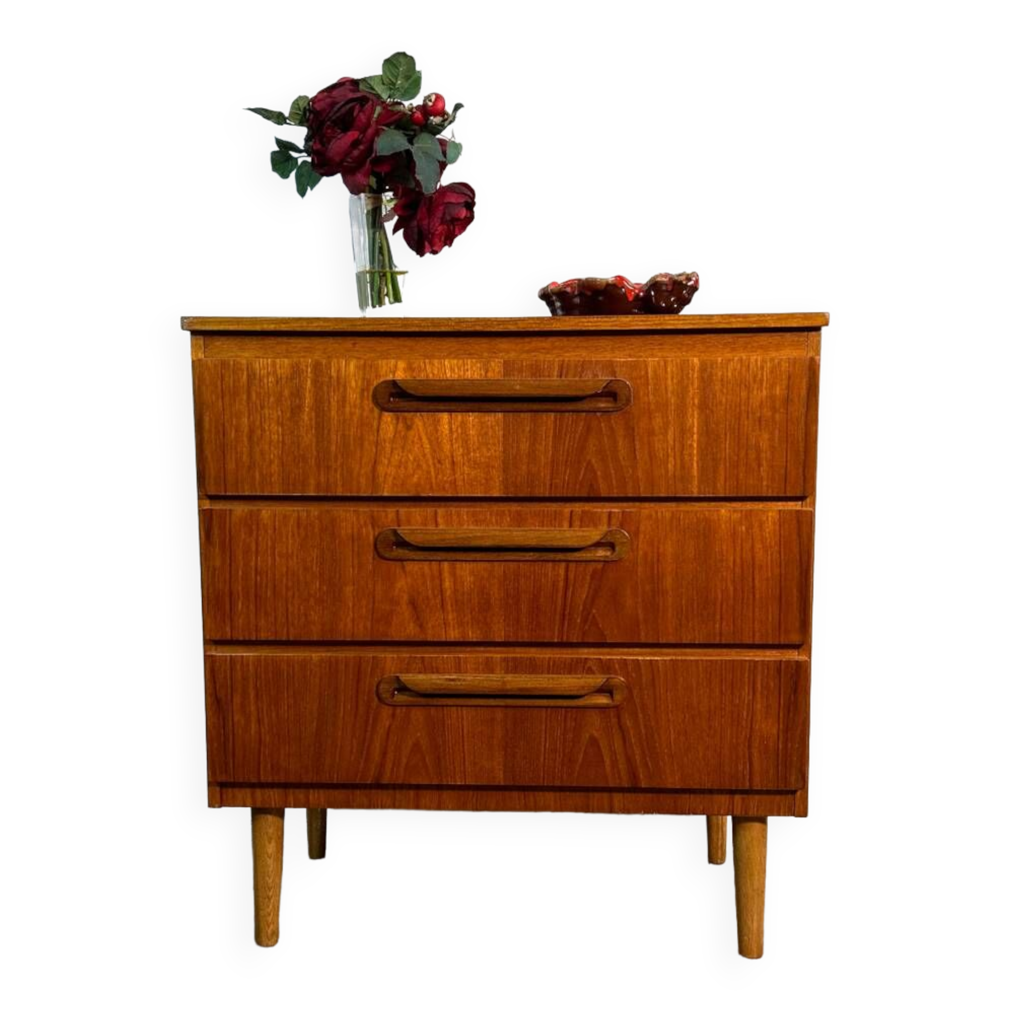 Mid century retro vintage teak chest of drawers 1960