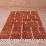 Tapis en laine pure fait main traditionnelle taille 2/3 m