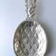 Trinket bowl in silver metal, pineapple shape, years 70
