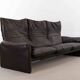 Cassina Maralunga 3seat-Sofa in darkbrown leather by Vico Magistretti
