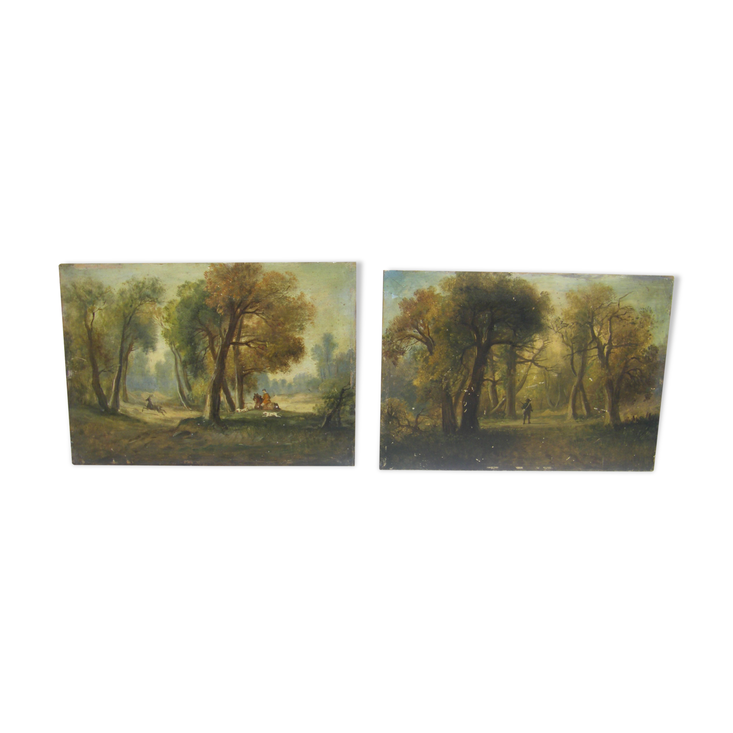 Two ancient paintings "hunting scenes"