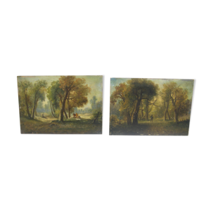 Deux peintures anciennes sce?nes
