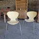 Lot de 4 chaises design vintage – crème & chrome