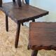 Set table, tabouret et chaise tripode art populaire