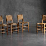 "Bauche" Dining Chairs by Charlotte Perriand for Steph Simon, France, 1950s