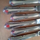 12 dixi knives in silver metal, filet model