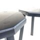 Black brutalist wooden stools, set of 2