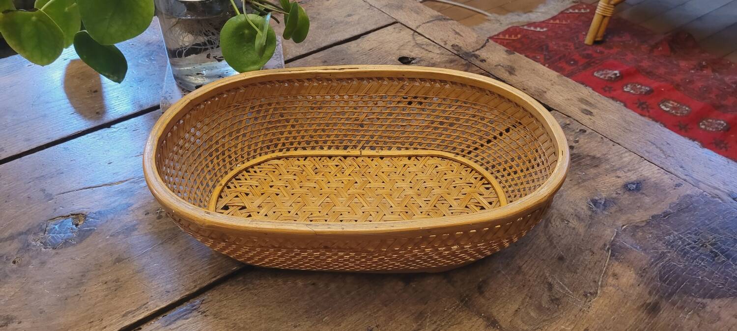 70s Asian wicker basket