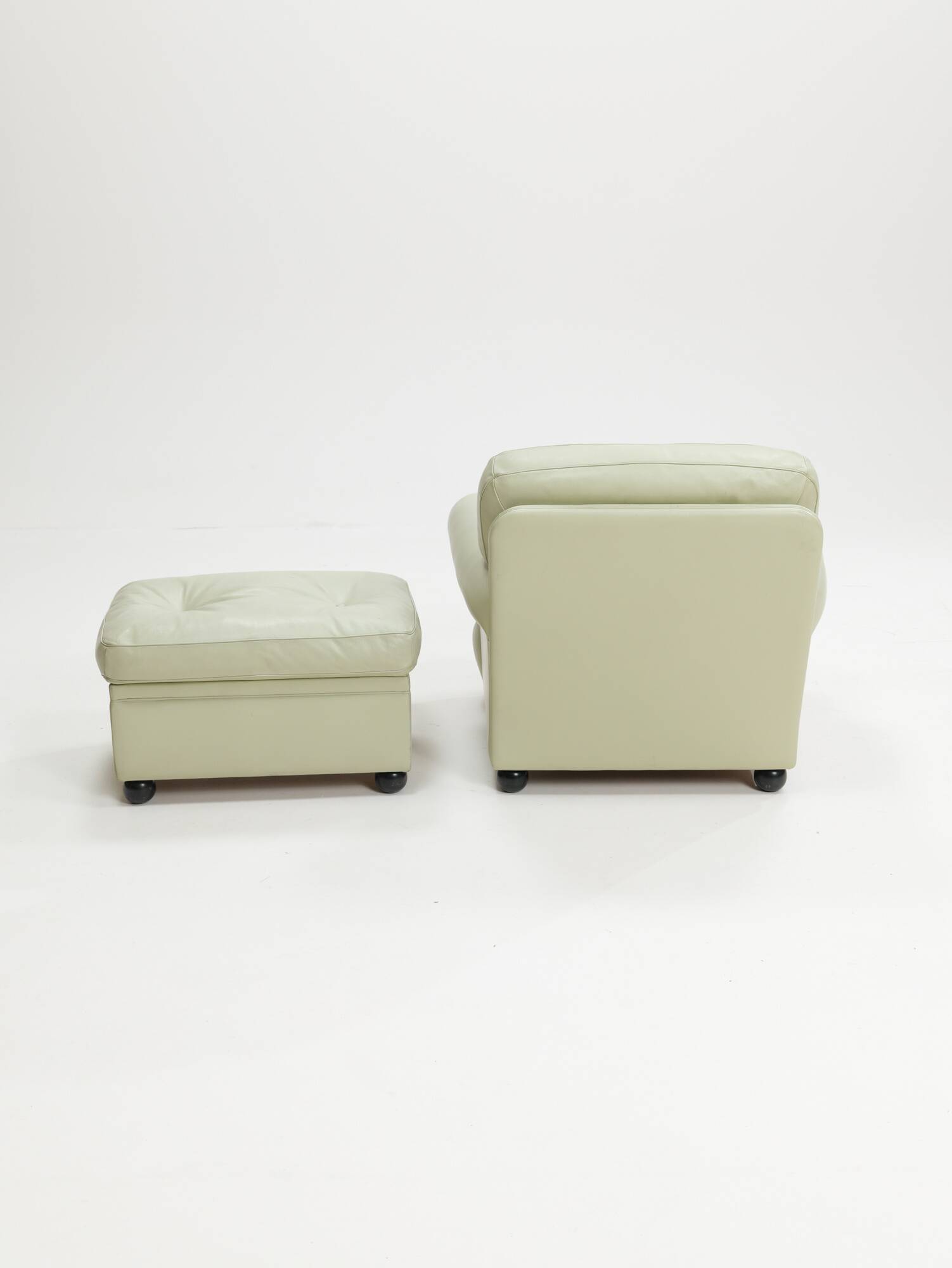 Poltrona Frau 'Dream B' armchair and ottoman, Italy, 1980s