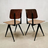 Set of 5 vintage industrial stacking school chairs Galvanitas model S16