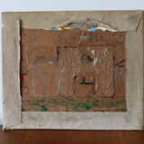 Oil on panel sandstone pot and apples