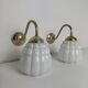 Pair of vintage opaline wall sconces
