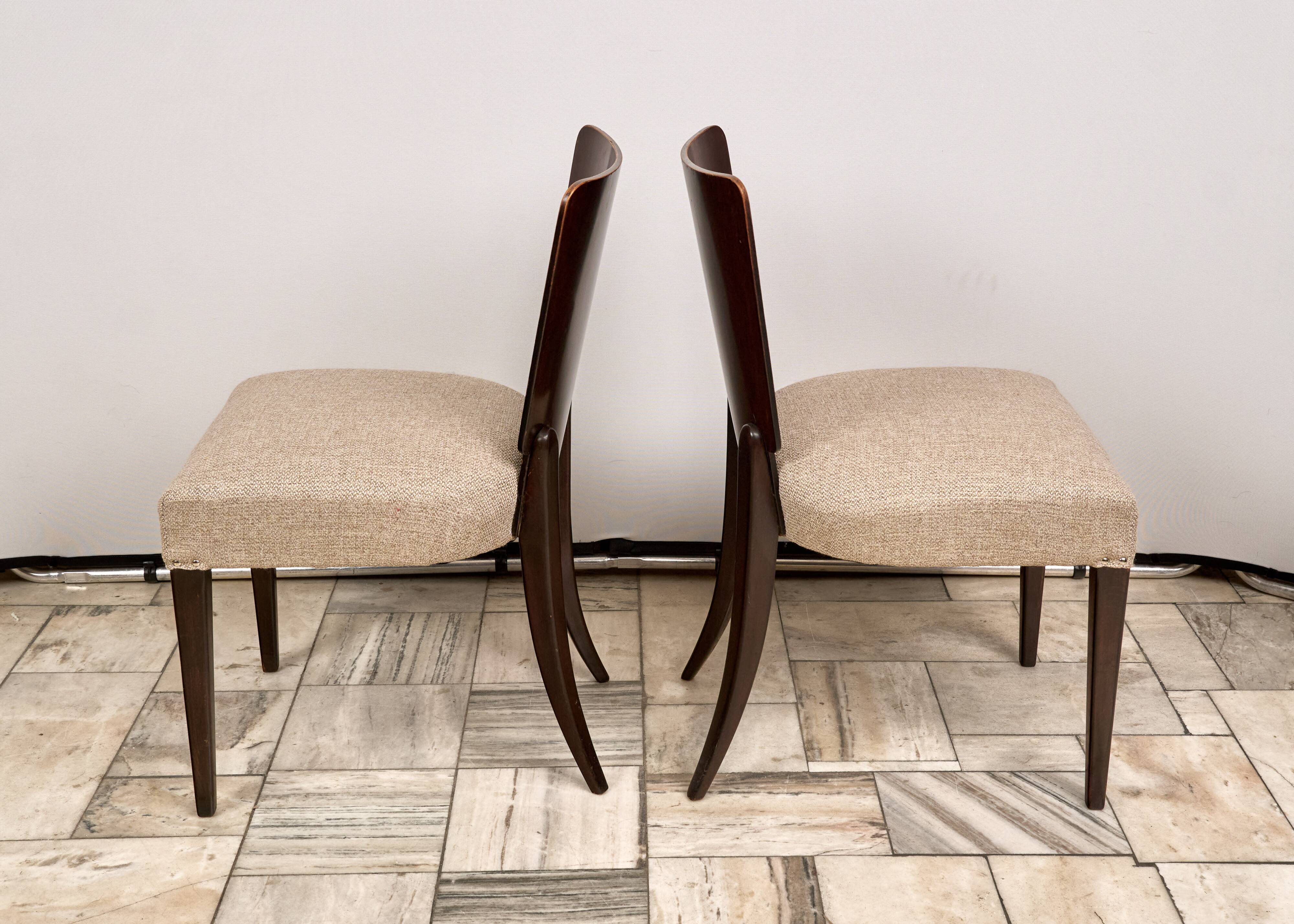 Set of 4 H-214 Dining Chairs by Jindřich Halabala, 1930s, Czechoslovakia