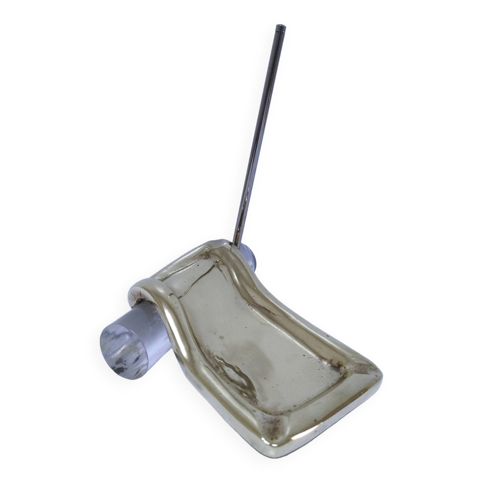 Bronze glass pen holder sculptural design