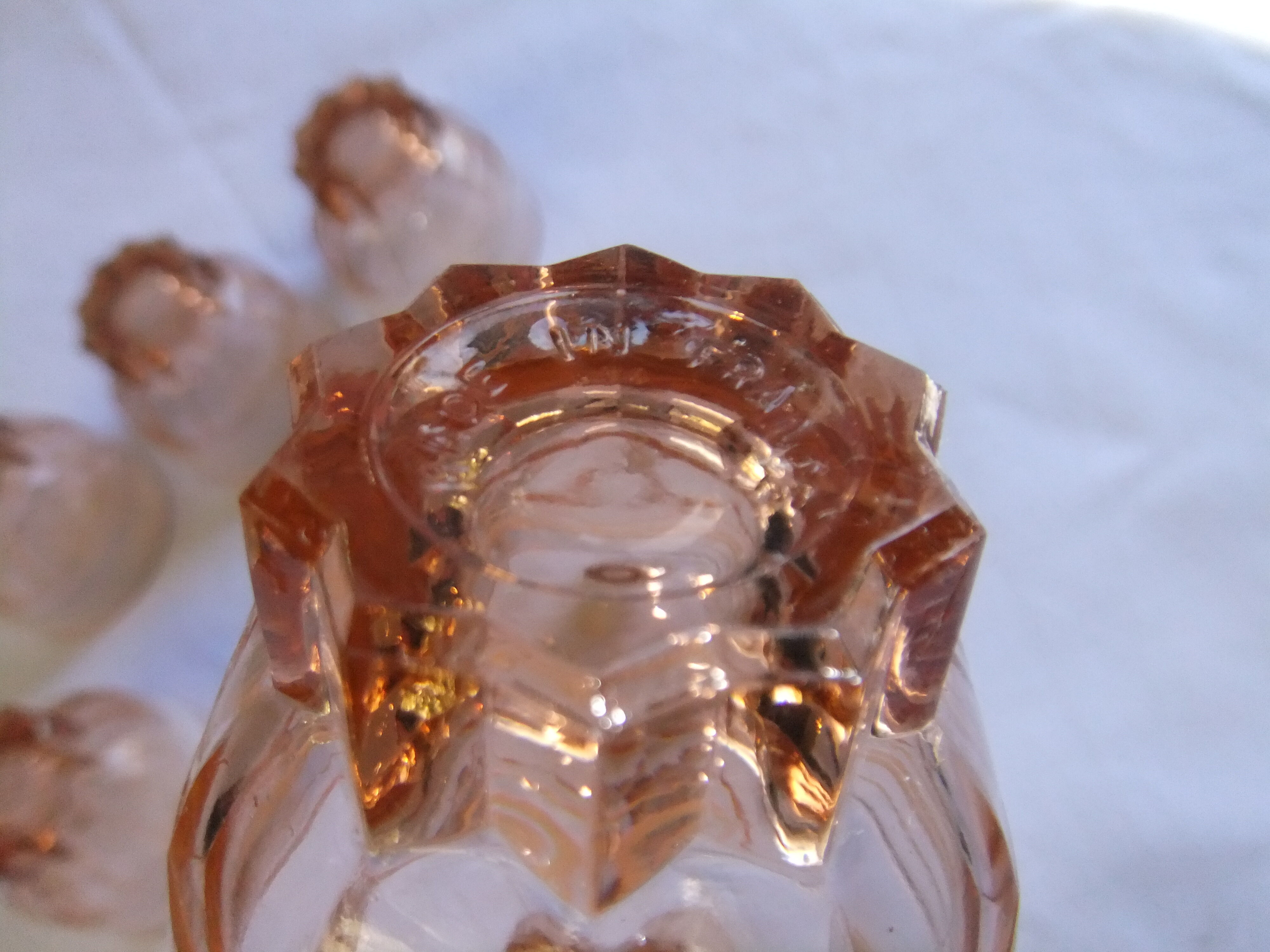 Art Deco liquor service in glass