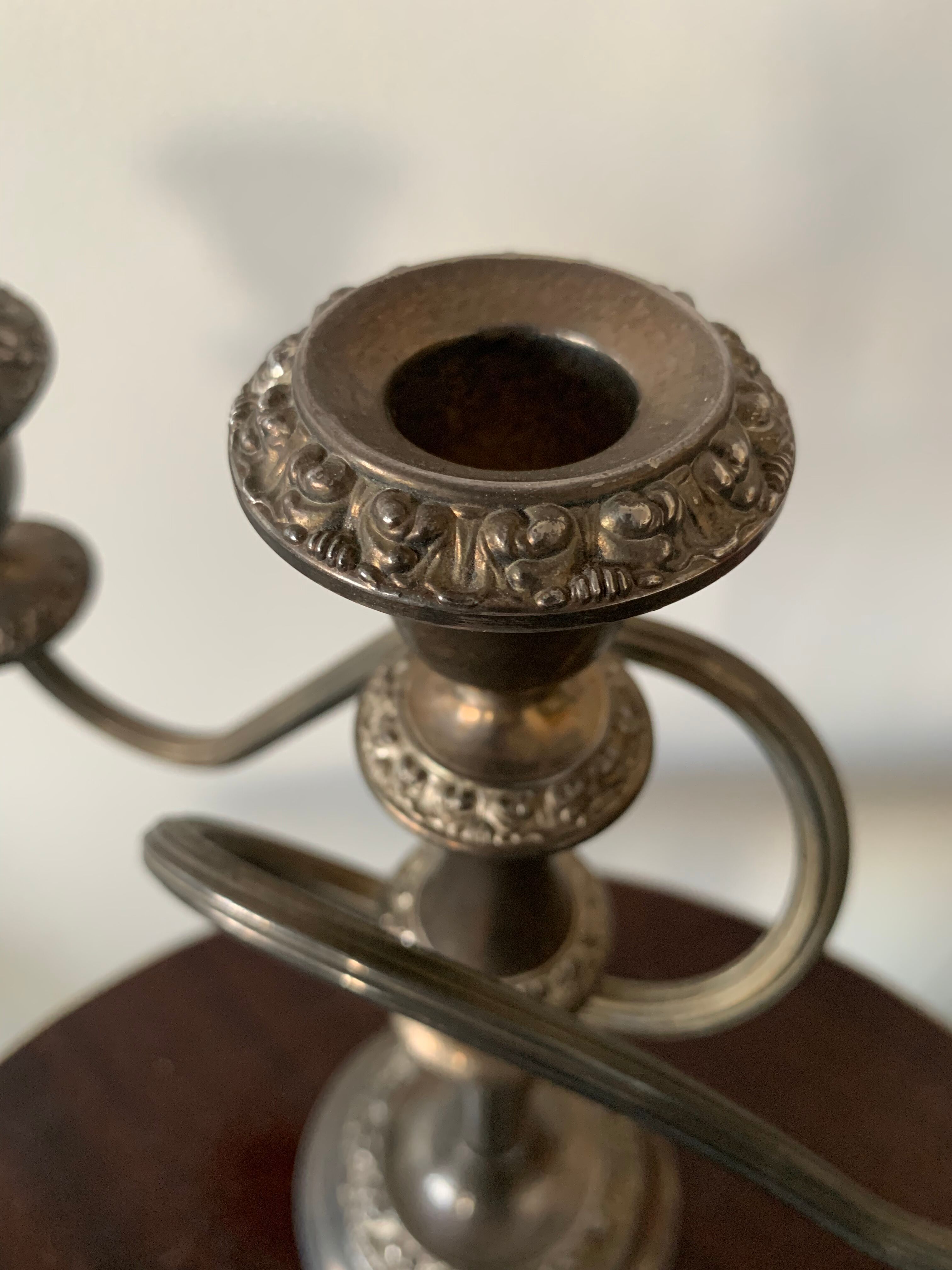 Bougeoir, silver metal candelabra