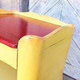 Bedside Louis XV patinated yellow and red