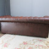 Brown leather chesterfield sofa
