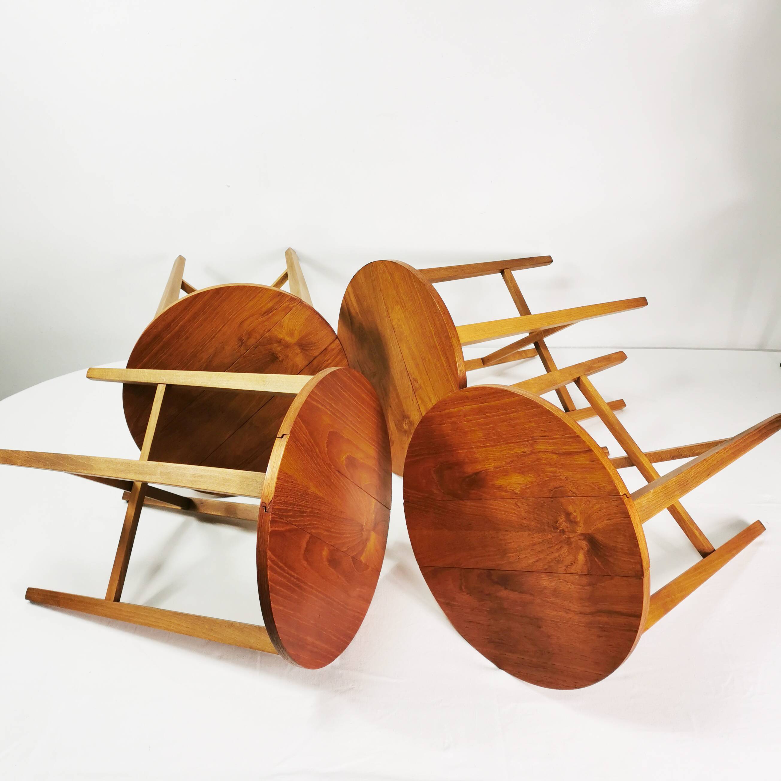 Set of Mid Century tables, designed by P. Hundevad, Novy domov, Czechoslovakia, 1960s.
