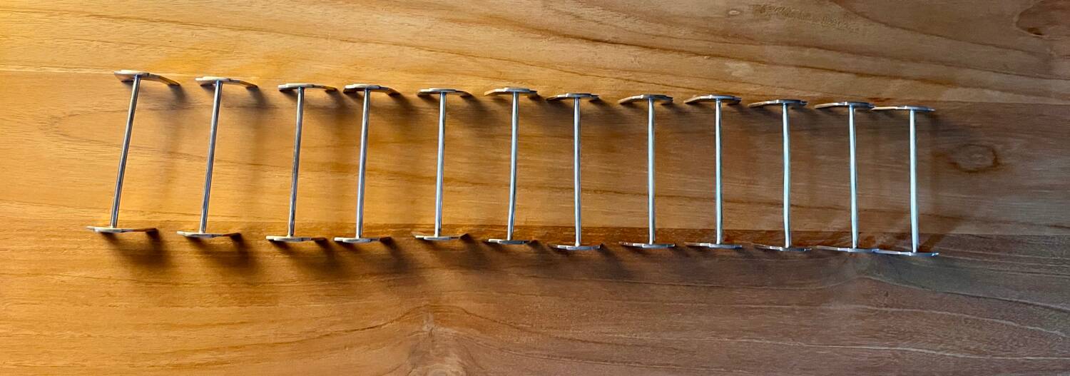 Set of 12 knife rests by Bruno Wiskemann, Brussels (first half of the