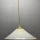 White Murano Glass Pendant Light with Black Rim, Italy, Mid-Century