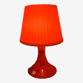 Red bedside lamp Ikea sweden 90 model lampan style 70 years POP