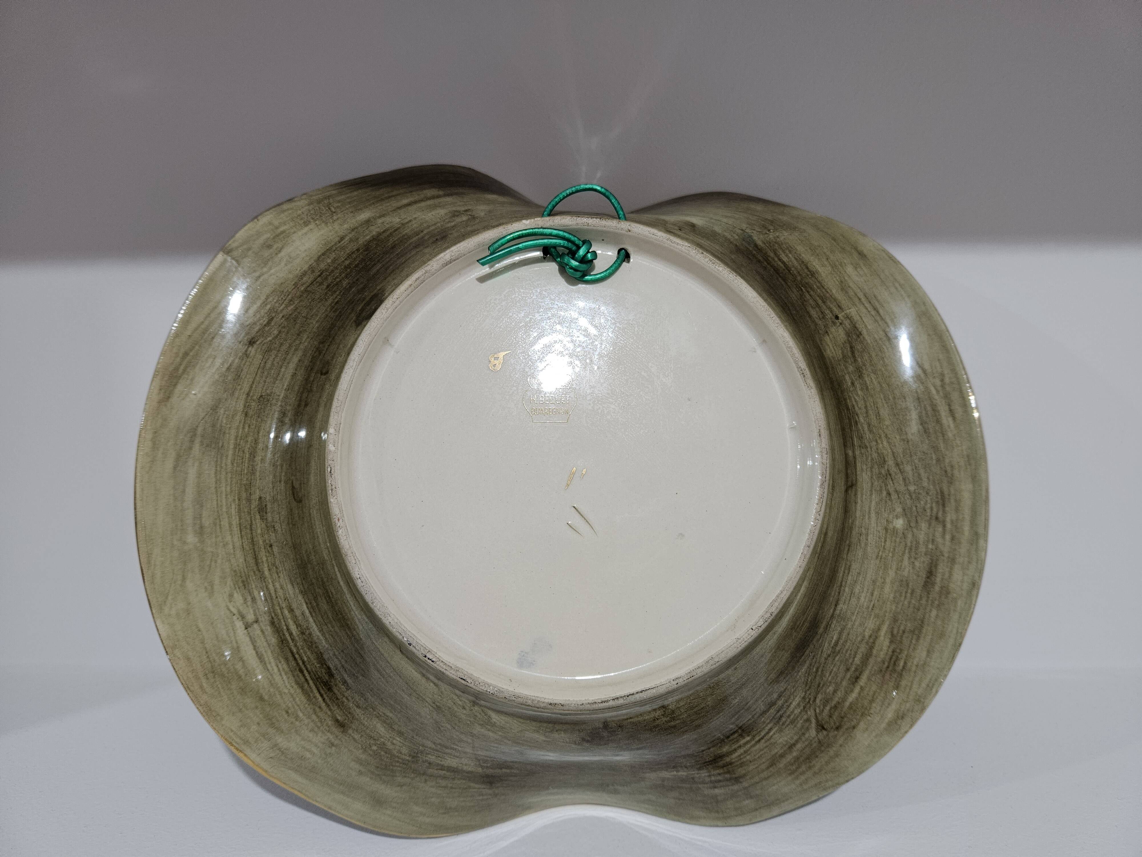 H. Bequet Quaregnon ceramic plate, Belgium 1950s.