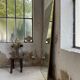 Italian engraved bistro mirror 60s XL