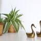 Brass goose duo, vintage paper press
