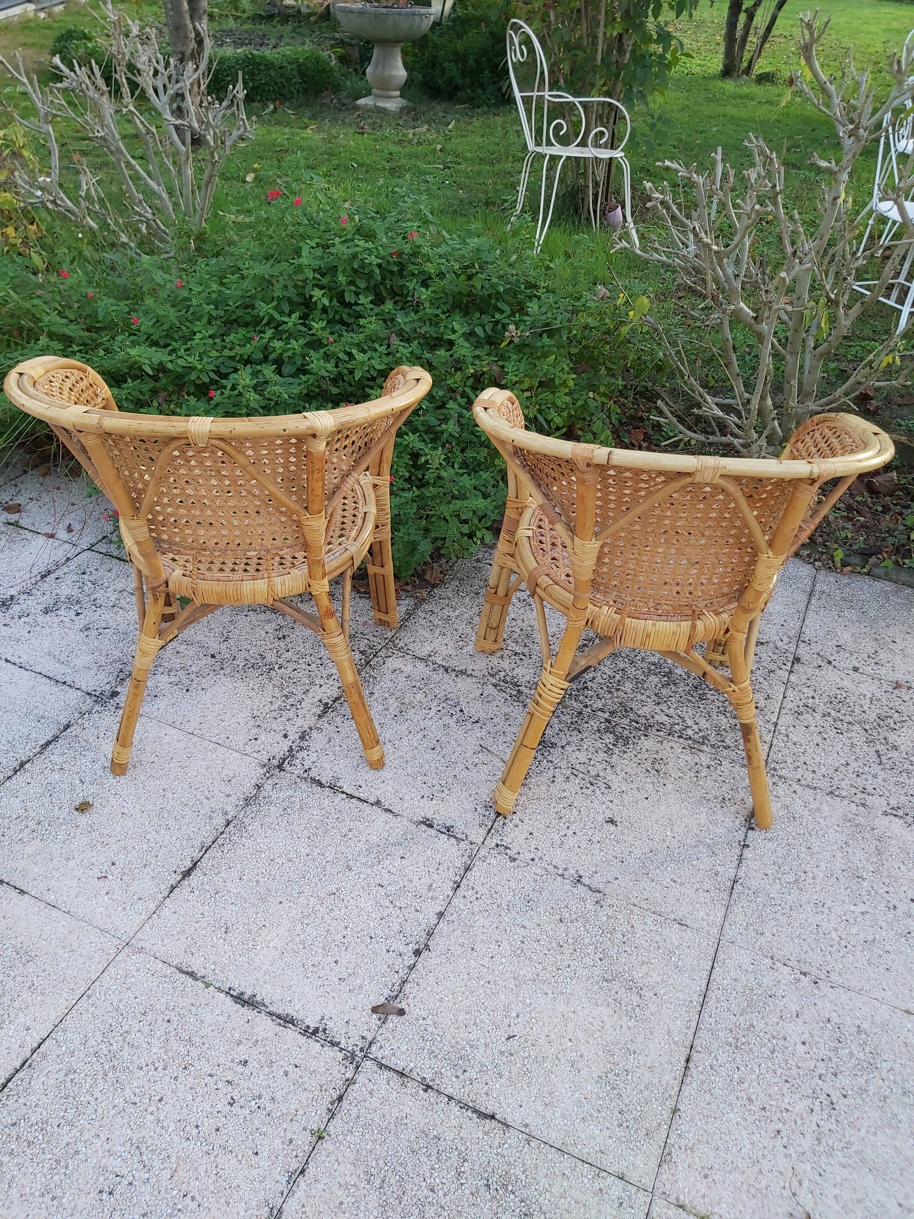Pair of rattan chairs