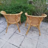 Pair of rattan chairs