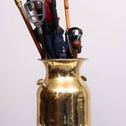 Handmade brass umbrella stand by samex italy 1970s